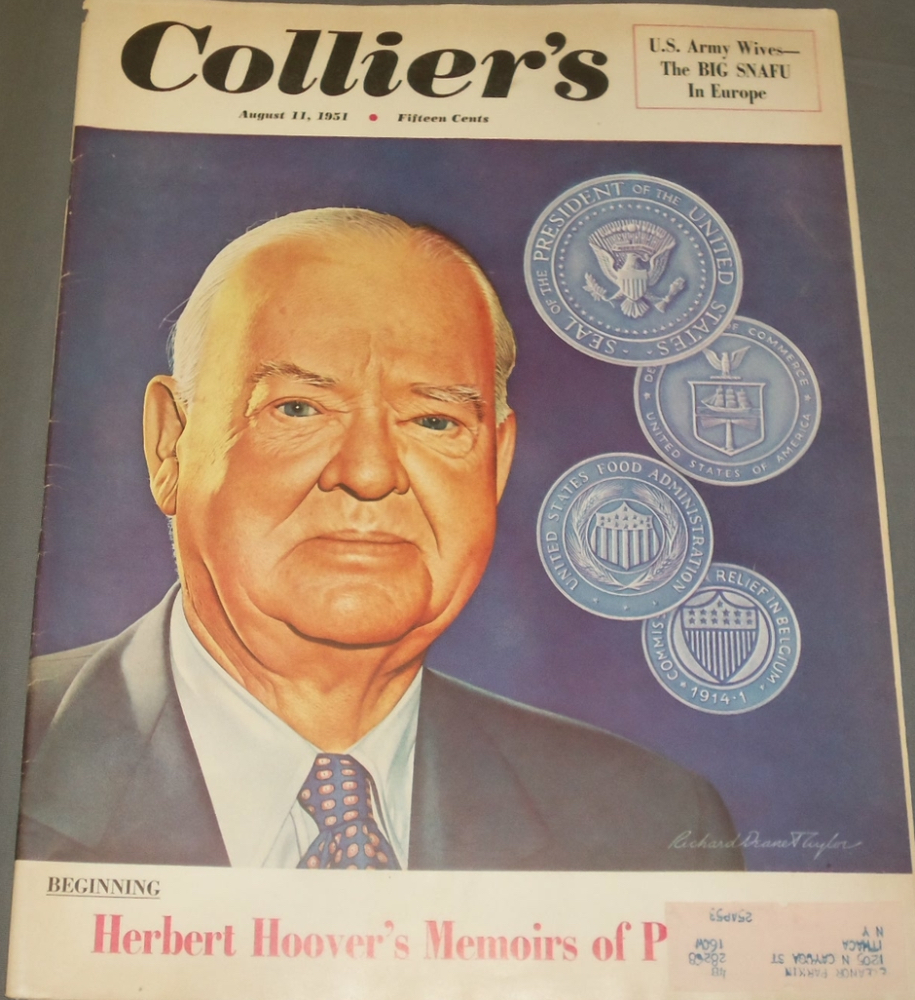 Richard Deane Taylor – Collier’s Herbert Hoover 1951 Cover