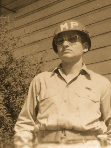 Looking cool in his MP helmet.