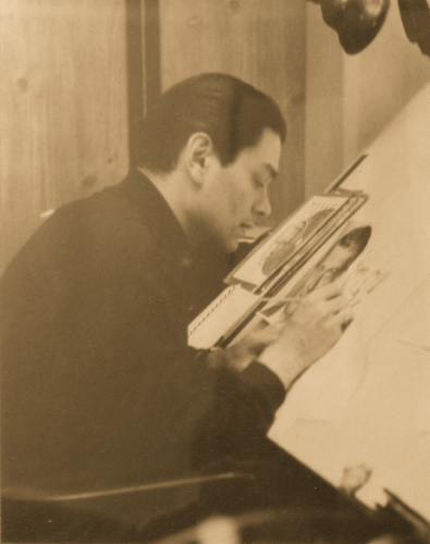 Richard at his drafting table.