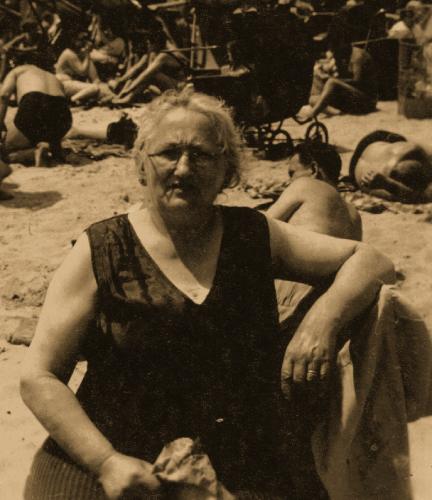 His mom at the beach in 1950.