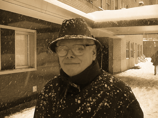 Richard enjoying a snowy day in New York City.